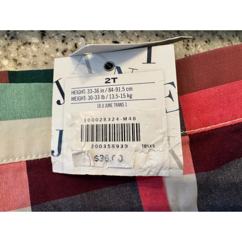 NWT Janie and Jack Kids‎ Multicolor Plaid Shorts Adjustable Waist 2T Preppy New